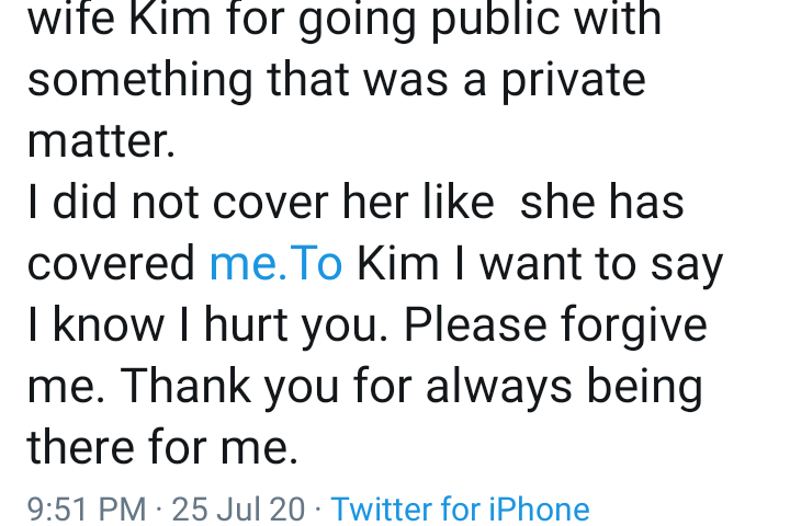 Kanye West Apologizes To Kim Kardashian 52 Screenshot 20200726 213949