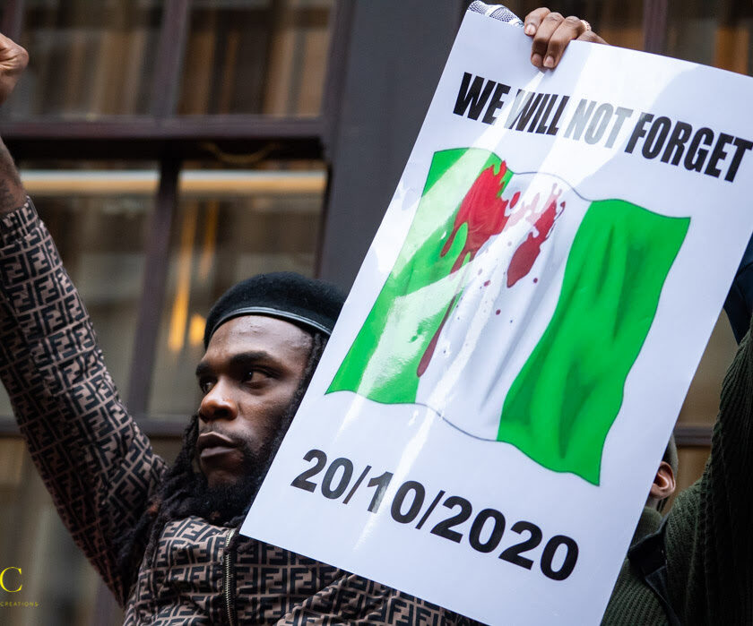 COVERING THE ENDSARS LONDON PROTEST BURNA BOY SPEAKS