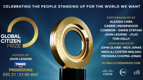 John Legend Hosts Global Citizen Prize 2020 - ONLY ON TRACE NAIJA