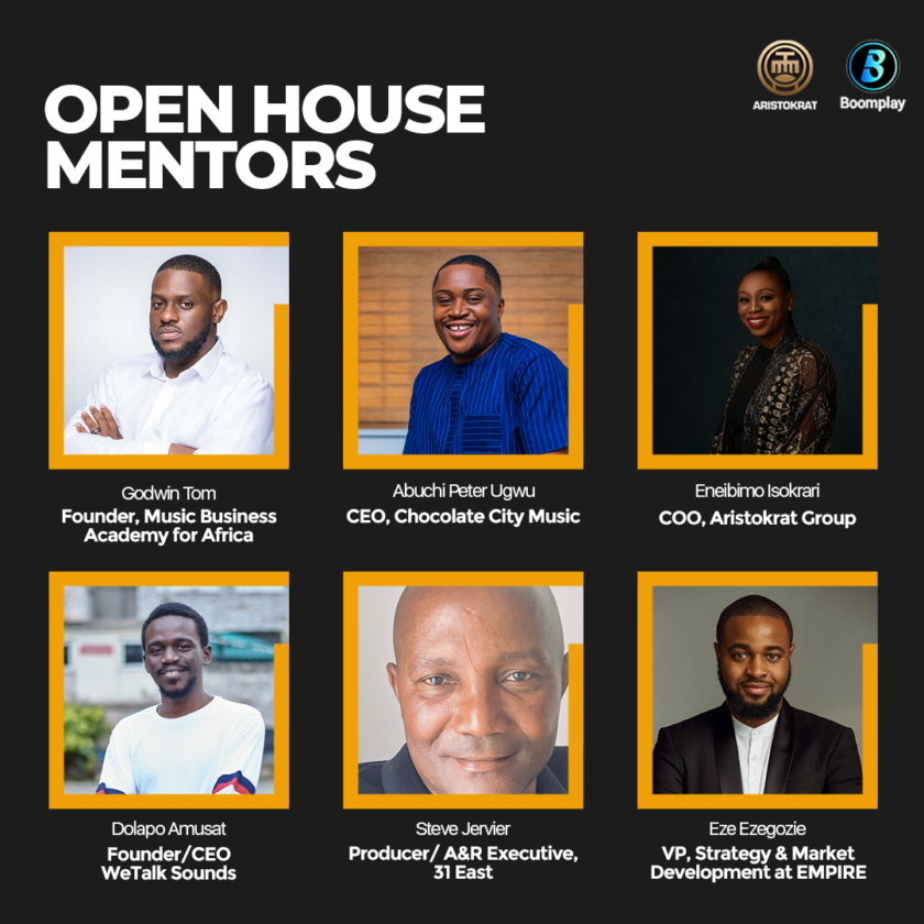Aristokrat, Boomplay Unveil Piriye Isokrari, Temi Adeniji, Tosi Sorinola, Godwin Tom, As Mentors For Its Premiere Open House Series Aristokrat, Boomplay Unveil Piriye Isokrari, Temi Adeniji, Tosi Sorinola, Godwin Tom, As Mentors For Its Premiere Open House Series