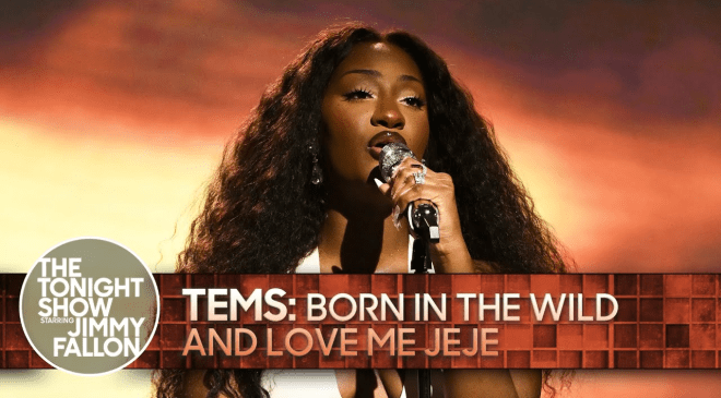 Nigerian Superstar Tems Lights Up The Stage on The Tonight Show Starring Jimmy Fallon